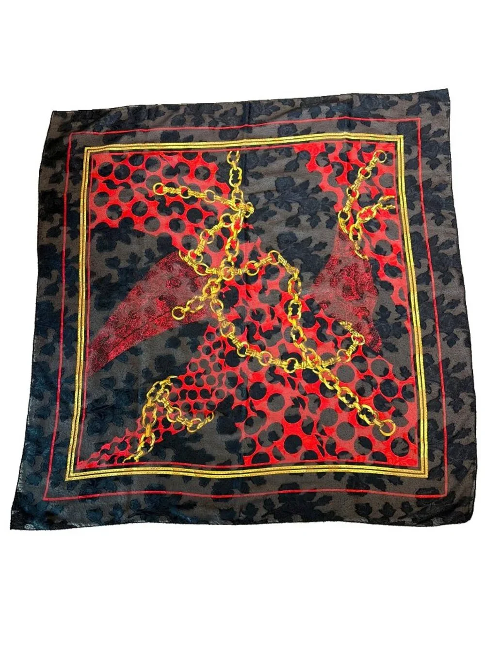 Vintage Chain Print Scarf Wrap 40X40